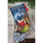 Gold Collection Santa's Flight Stocking Counted Cross Stitch (image for) Gold Collection Santa's Flight Stocking Counted Cross Stitch